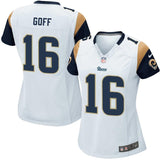 Jared Goff #16 Los Angeles Rams Women's White Game Jersey