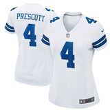 Dak Prescott #4 Dallas Cowboys Women's White Game Jersey