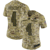 Dak Prescott #4 Dallas Cowboys Women's Camo Salute to Service Limited Jersey