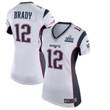 Tom Brady #12 New England Patriots Women's White Super Bowl LIII Bound Game Jersey