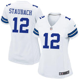Roger Staubach #12 Dallas Cowboys Women's White Retired Game Jersey