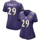 Justin Forsett #29 Baltimore Ravens Women's Purple Patch Game Jersey
