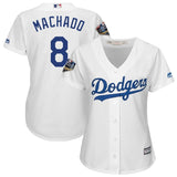 Manny Machado #8 Los Angeles Dodgers Women's White 2018 World Series