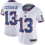 Odell Beckham Jr #13 New York Giants Women's White Color Rush Limited Jersey