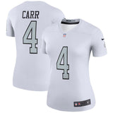 Derek Carr #4 Oakland Raiders Women's White Color Rush Legend Jersey