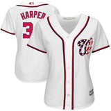 Bryce Harper #3 Washington Nationals Women's White 2017 Cool Base Jersey