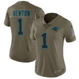 Cam Newton #1 Carolina Panthers Women's Olive Salute to Service Limited Jersey