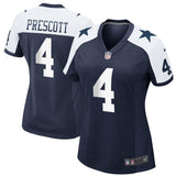 Dak Prescott #4 Dallas Cowboys Women's Navy Alternate Game Jersey