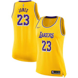 LeBron James #23 Los Angeles Lakers Women's Gold Swingman Jersey - Icon Edition