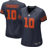 Mitchell Trubisky #10 Chicago Bears Women's Navy Throwback Game Jersey