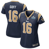 Jared Goff #16 Los Angeles Rams Women's Navy Super Bowl LIII Bound Game Jersey