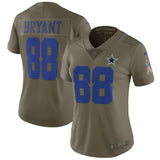 Dez Bryant #88 Dallas Cowboys Women's Olive Salute to Service Limited Jersey