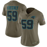 Luke Kuechly #59 Carolina Panthers Women's Olive Salute to Service Limited