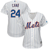 Robinson Cano #24 New York Mets Women's White/Royal Home Cool Base Player