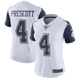 Dak Prescott #4 Dallas Cowboys Women's White Vapor Untouchable Color Rush