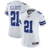Ezekiel Elliott #21 Dallas Cowboys Women's White Vapor Untouchable Limited Jersey