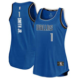 Dennis Smith Jr #1 Dallas Mavericks Women's Royal Fast Break Tank - Icon Edition